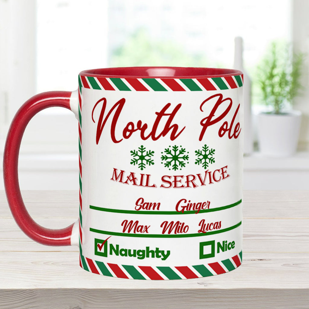 North Pole Mail Service - Personalized Dog Accent Mug