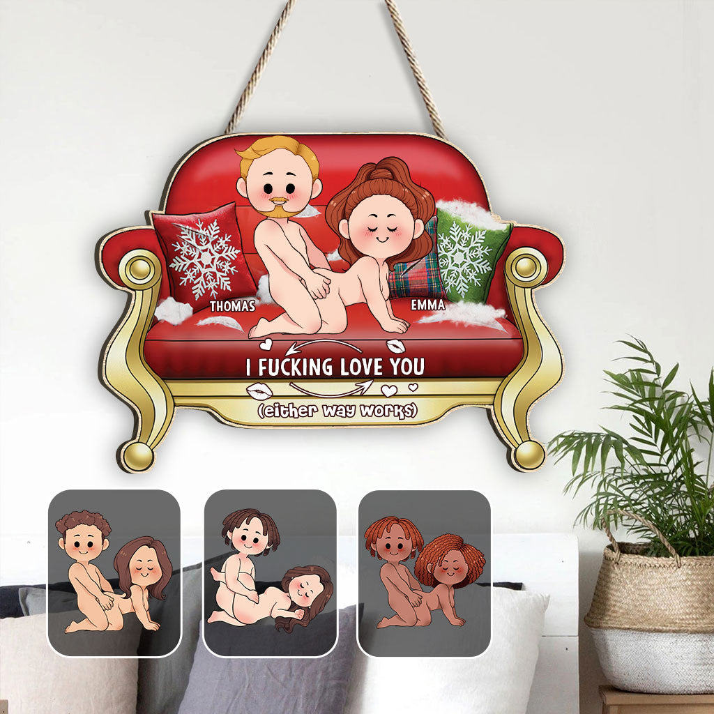 Je t'aime - Panneau en bois personnalisé pour couple - Forme sur mesure