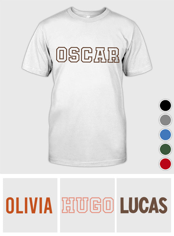 T-shirt brodé personnalisé pour enfant avec nom -