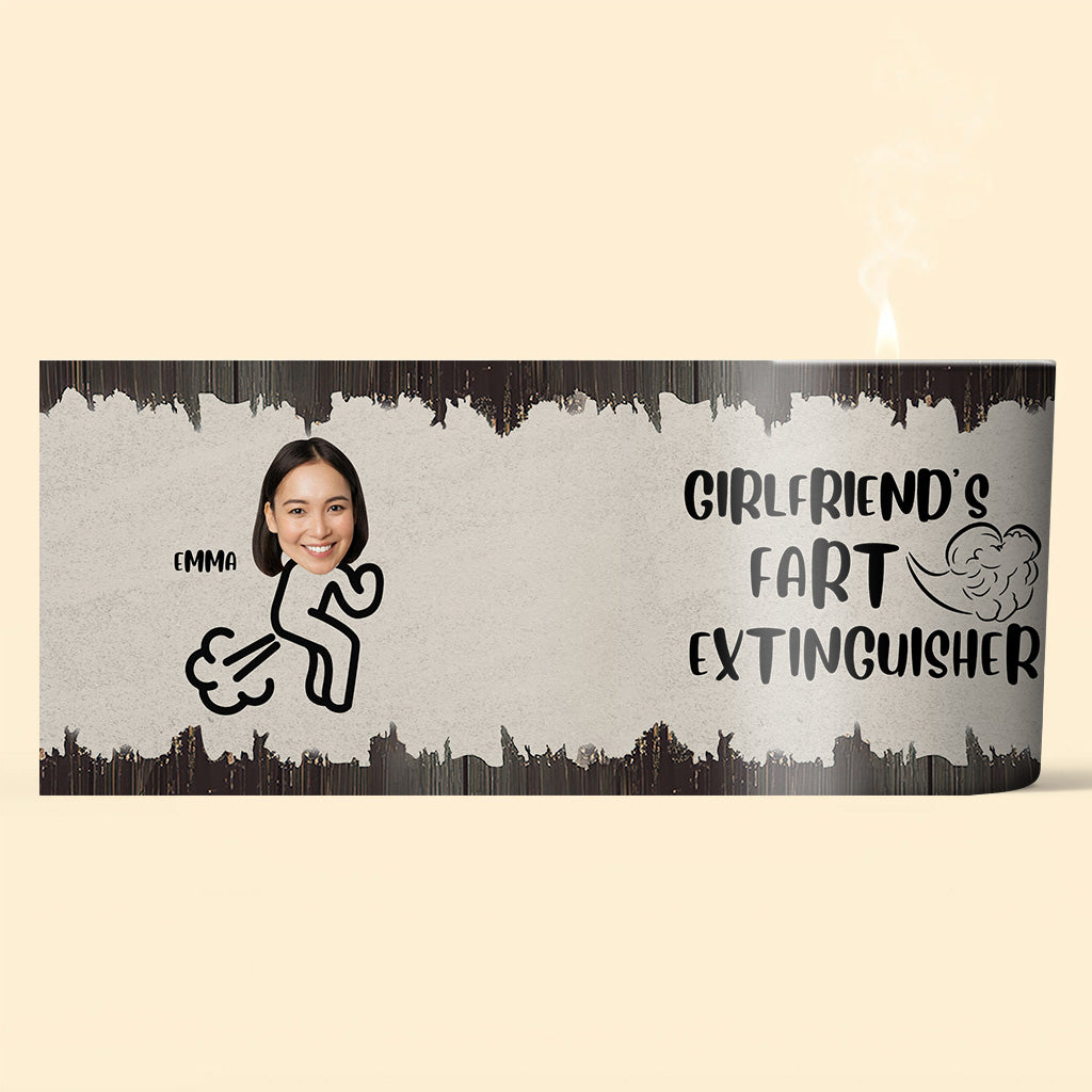 Fart Extinguisher - Gift for dad, grandma, grandpa, mom, uncle, aunt, son, daughter, brother, sister, granddaughter, grandson, husband, wife, boyfriend, girlfriend, friend - Personalized Candle With Wooden Lid