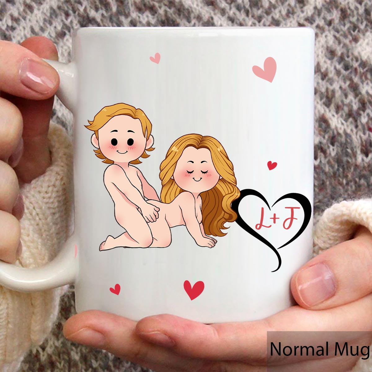 J'aime sa barbe, j'aime ses fesses - Mug personnalisé pour couple