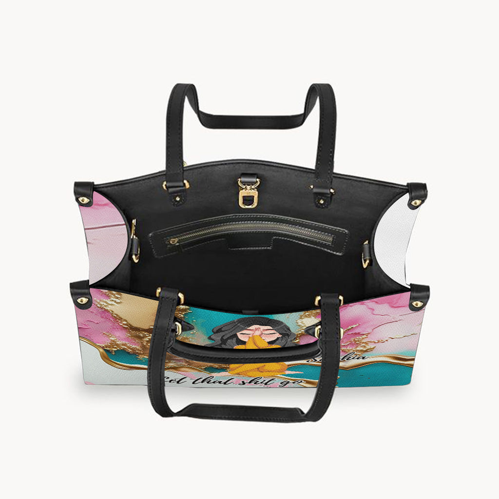 Lâchez prise - Sac à main de yoga personnalisé en cuir