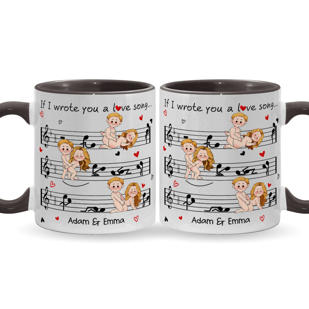 Mug personnalisé pour couple « Si je t'écrivais une chanson d'amour »