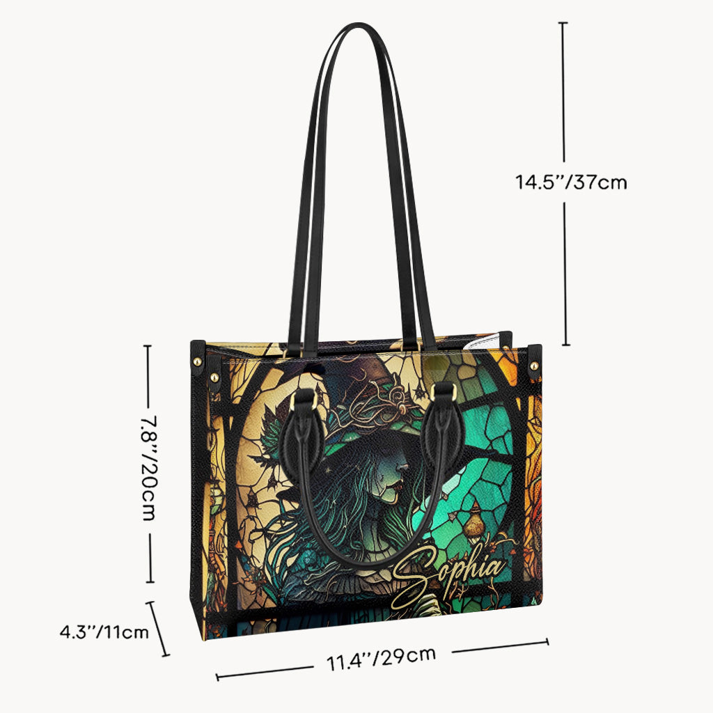 Sac à main en cuir personnalisé « Sorcière mystérieuse »