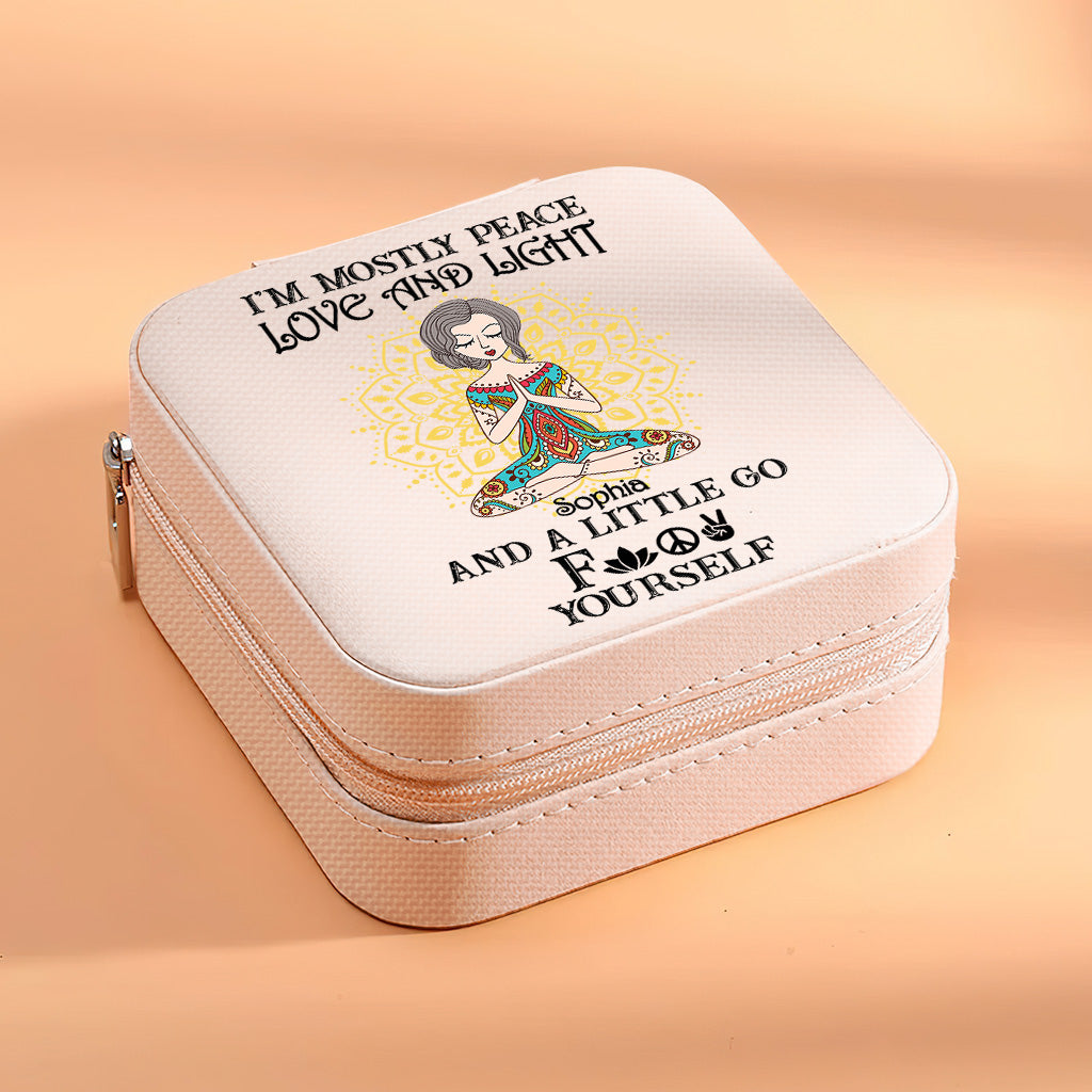 I’m Mostly Peace Love And Light - Personalized Yoga Jewelry Box