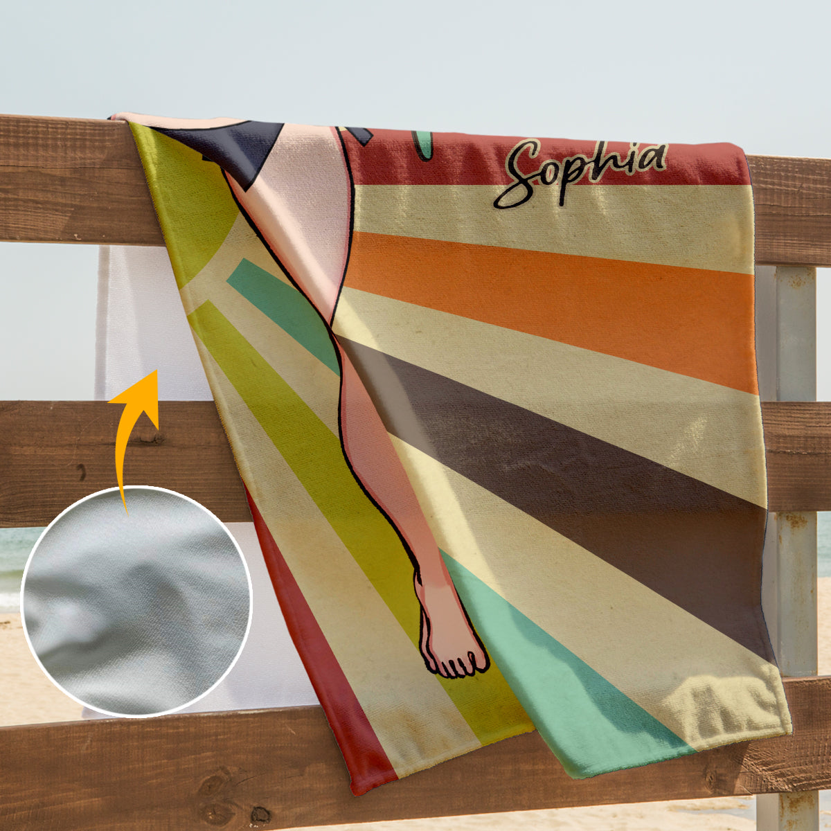 Toujours en vacances - Cadeau pour les amoureux de la mer : serviette de plage personnalisée pour une amie, une sœur, une petite amie, une épouse ou une maman