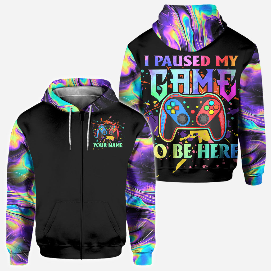 J'ai mis mon jeu en pause pour être ici - T-shirt personnalisé inspiré des jeux vidéo