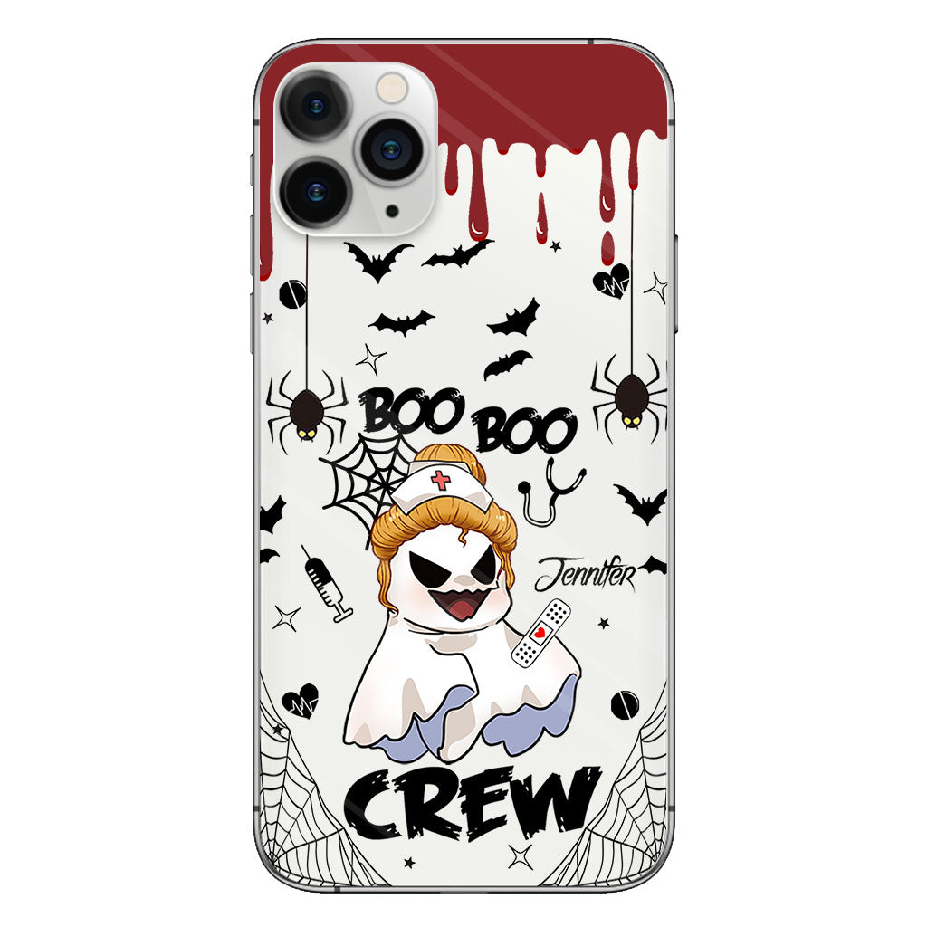 Boo Boo Crew - Étui de téléphone transparent personnalisé pour infirmière
