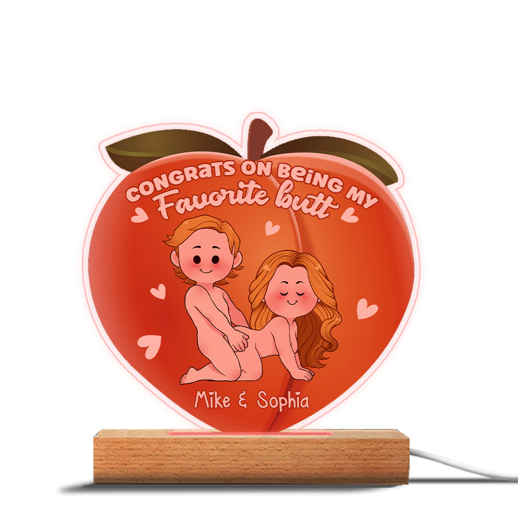 Félicitations pour être mon/ma préféré(e) - Cadeau pour mari, femme, petit ami, petite amie - Plaque lumineuse personnalisée