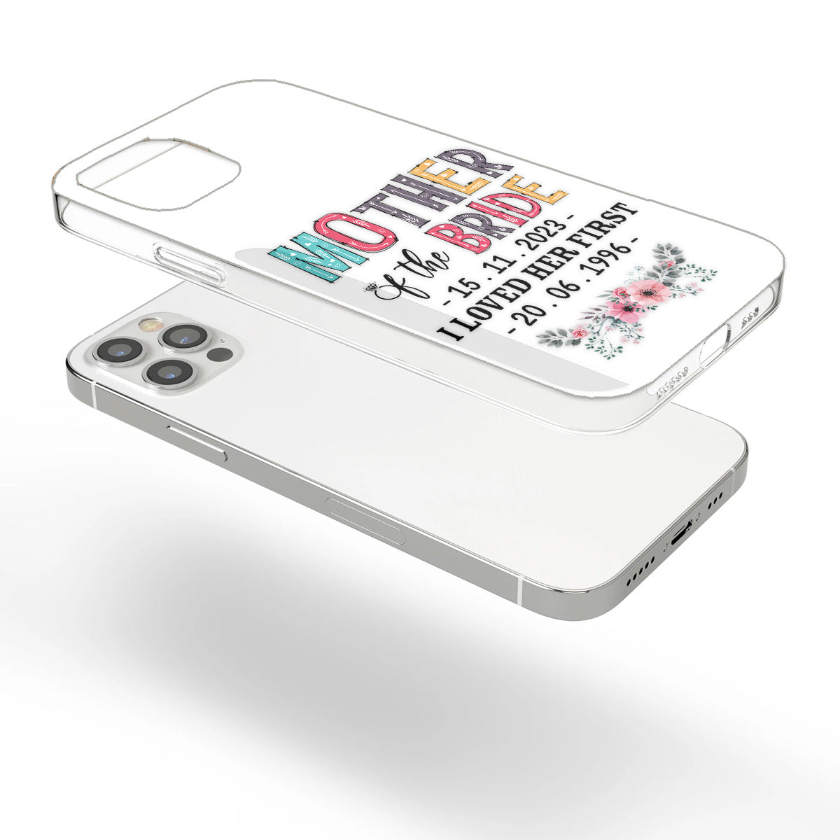 Coque de téléphone transparente personnalisée pour la mère de la mariée