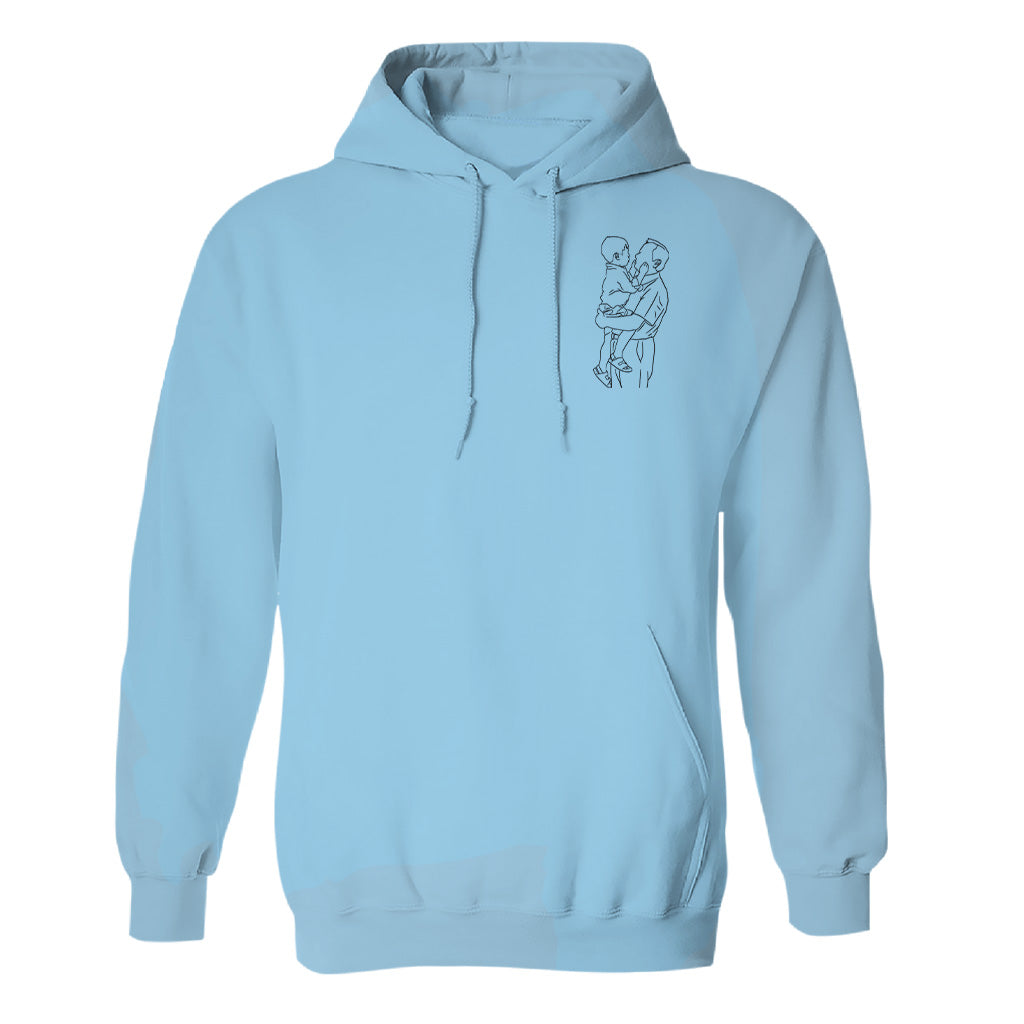 Sweat à capuche brodé personnalisé avec motif au trait - Grand-père personnalisé