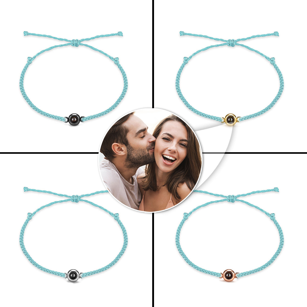 Breloque à projection photo personnalisée Tournesol - cadeau pour ceux qui ont perdu un être cher - Bracelet à projection personnalisé