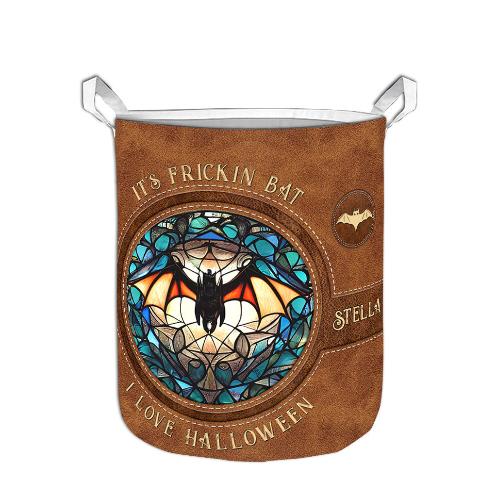 C'est une chauve-souris, j'adore Halloween ! - Panier de rangement personnalisé pour sorcière