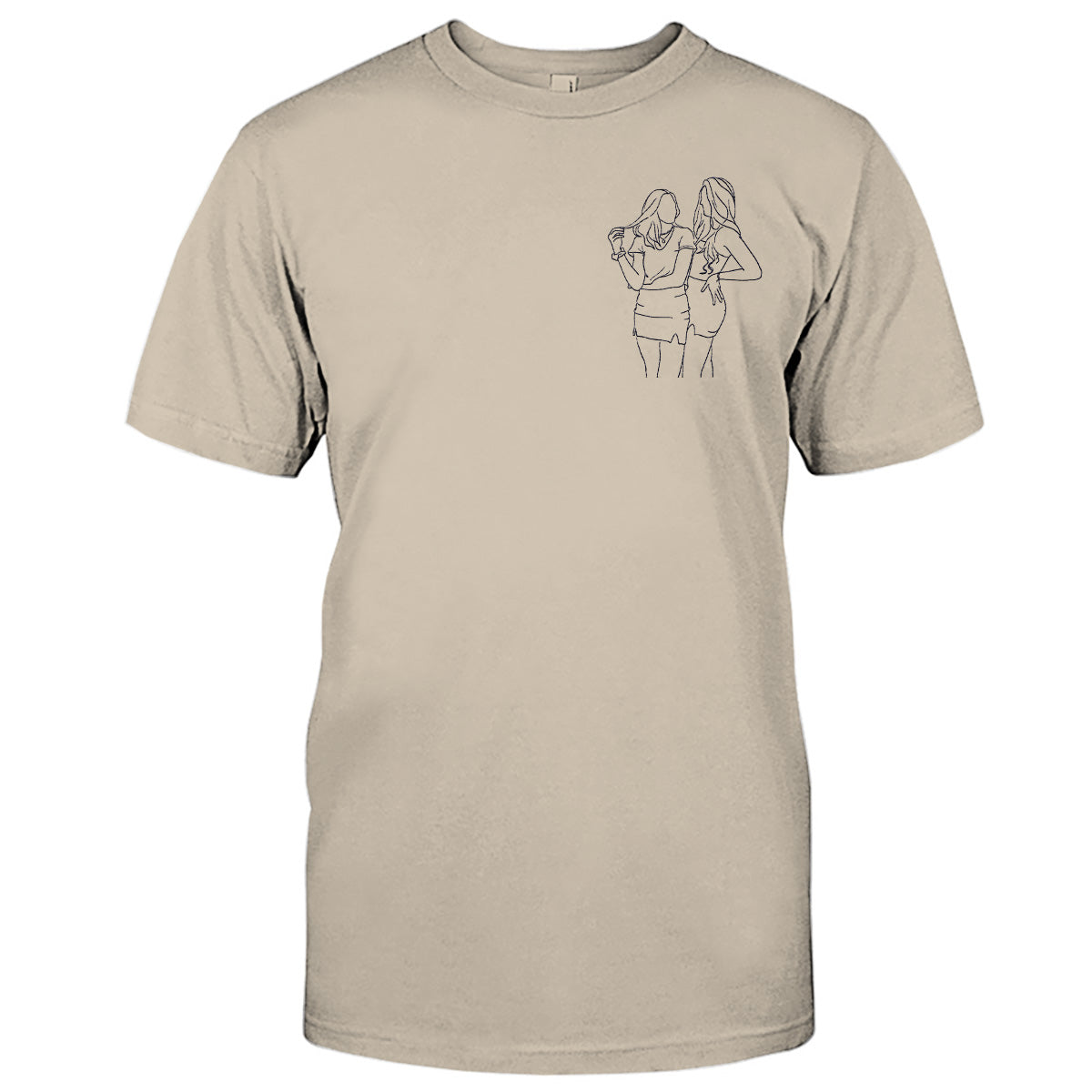 T-shirt brodé personnalisé pour fille - Motifs au trait