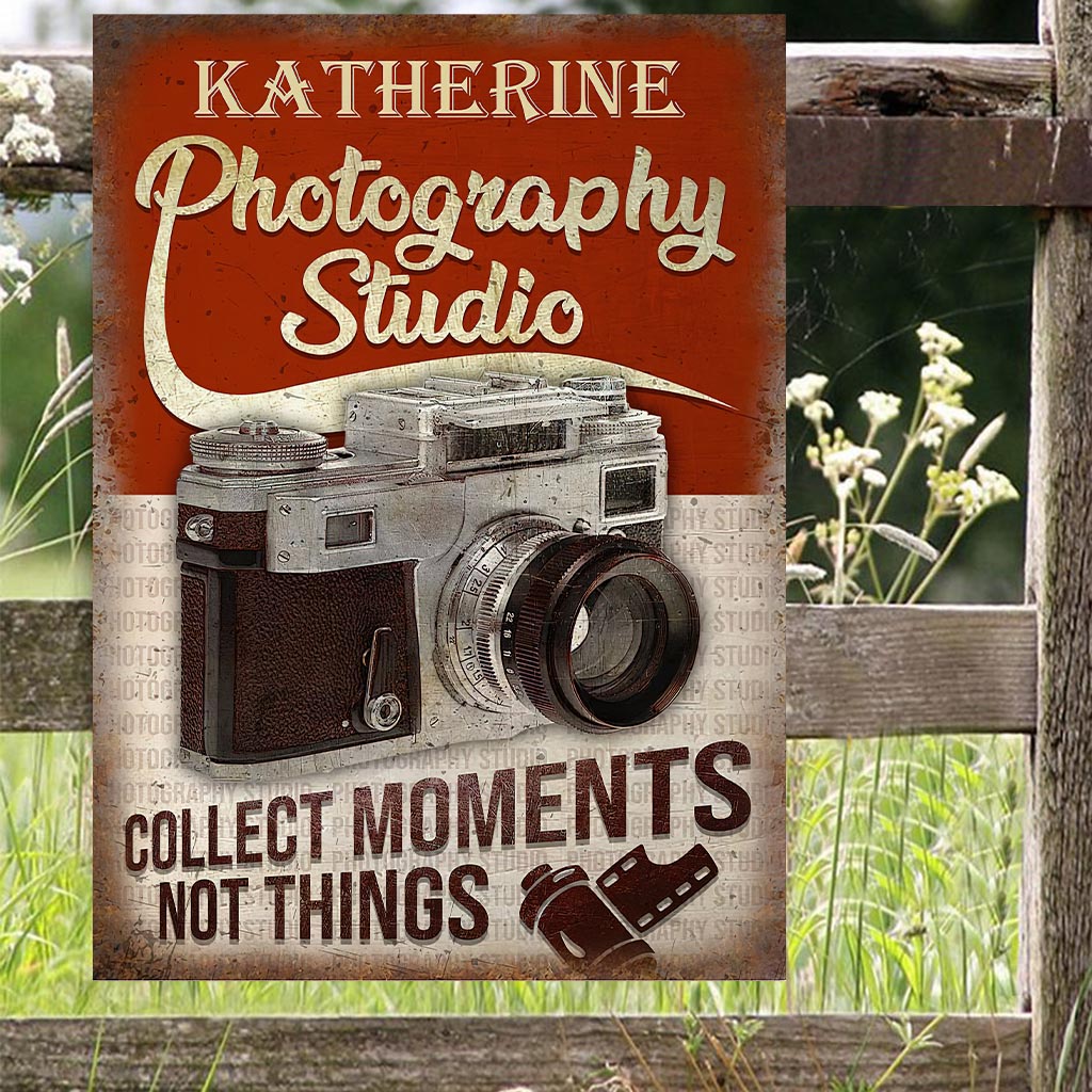 Studio de photographie - Panneau métallique rectangulaire personnalisé
