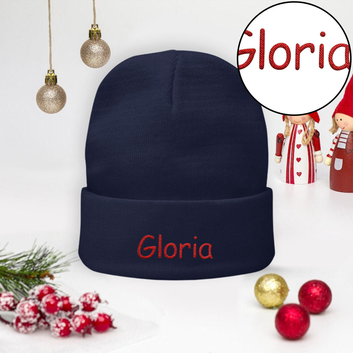 Custom Name Embroidered Beanie - Personalized Embroidered Beanie