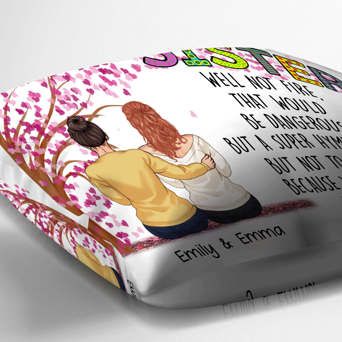 Je traverserais le feu pour toi - Coussin décoratif personnalisé pour sœur