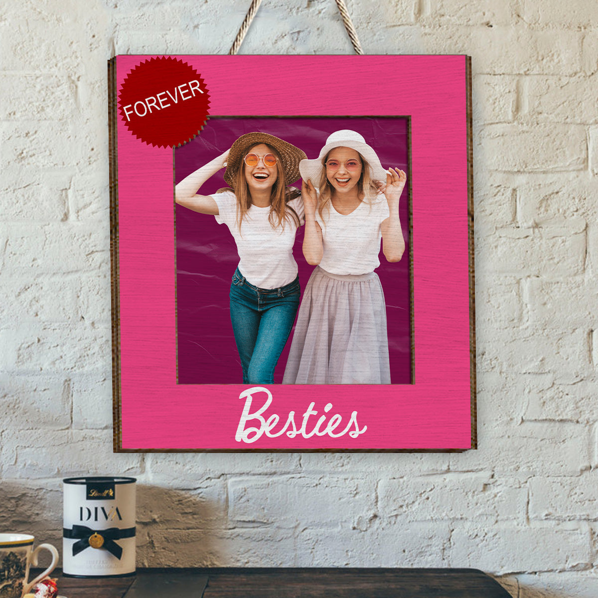 Meilleures amies pour toujours - Plaque en bois personnalisée à 2 couches