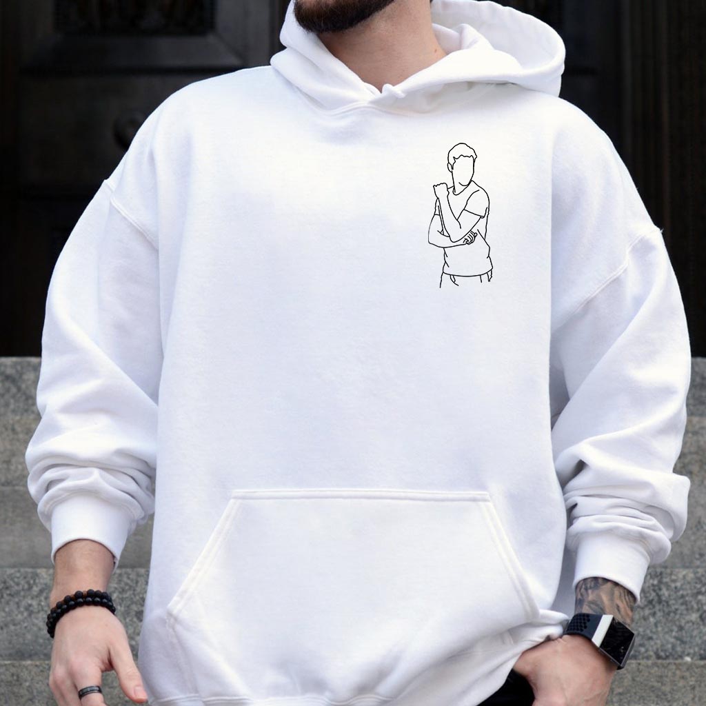 Sweat à capuche brodé personnalisé avec motif au trait - Sweat à capuche brodé personnalisé pour fils