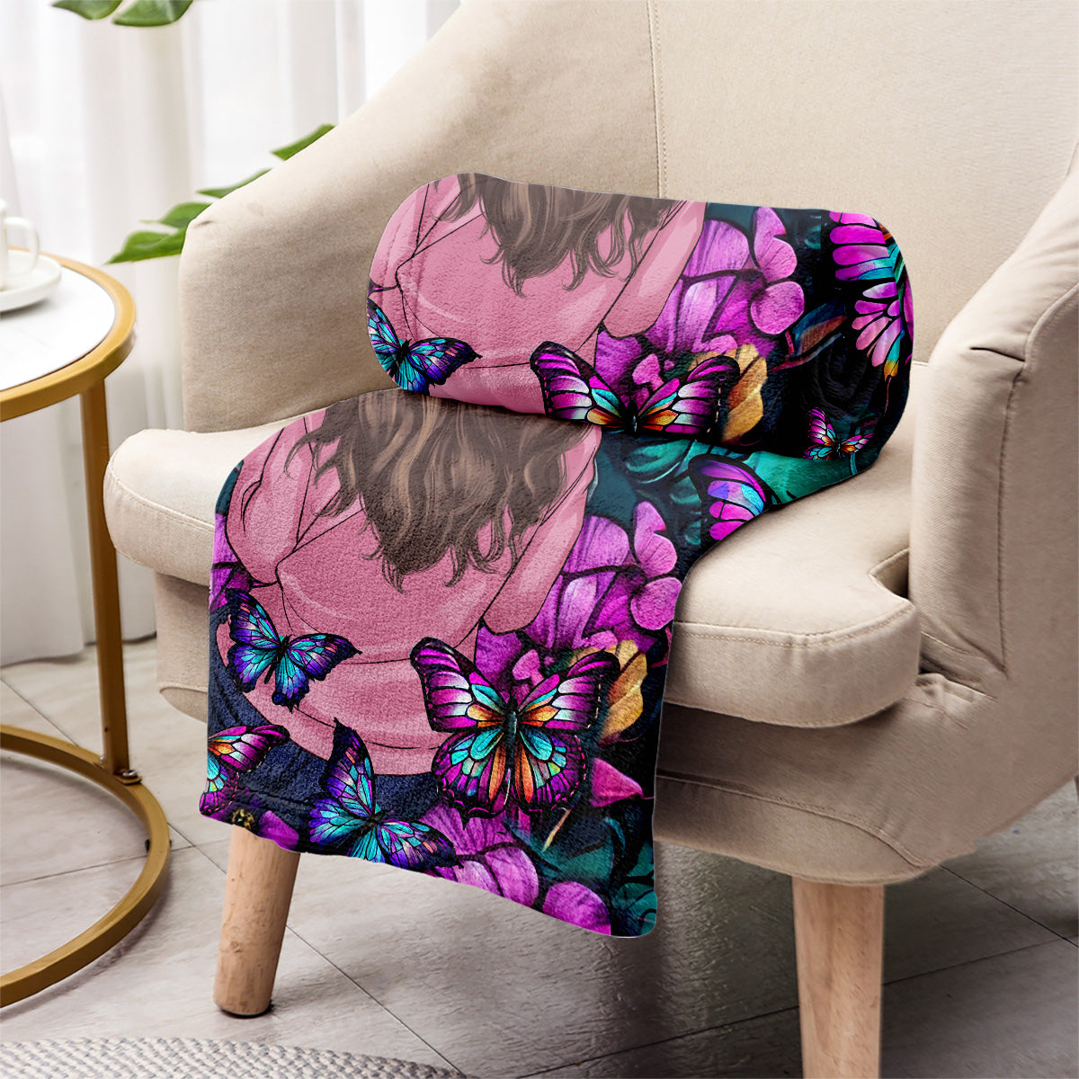 Juste une fille qui aime les papillons - Couverture papillon personnalisée