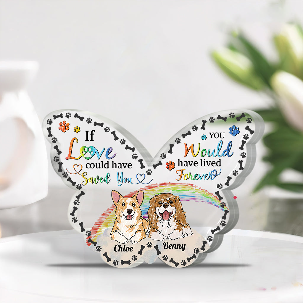 Amoureux des chiens et des chats - Plaque acrylique personnalisée en forme de chien