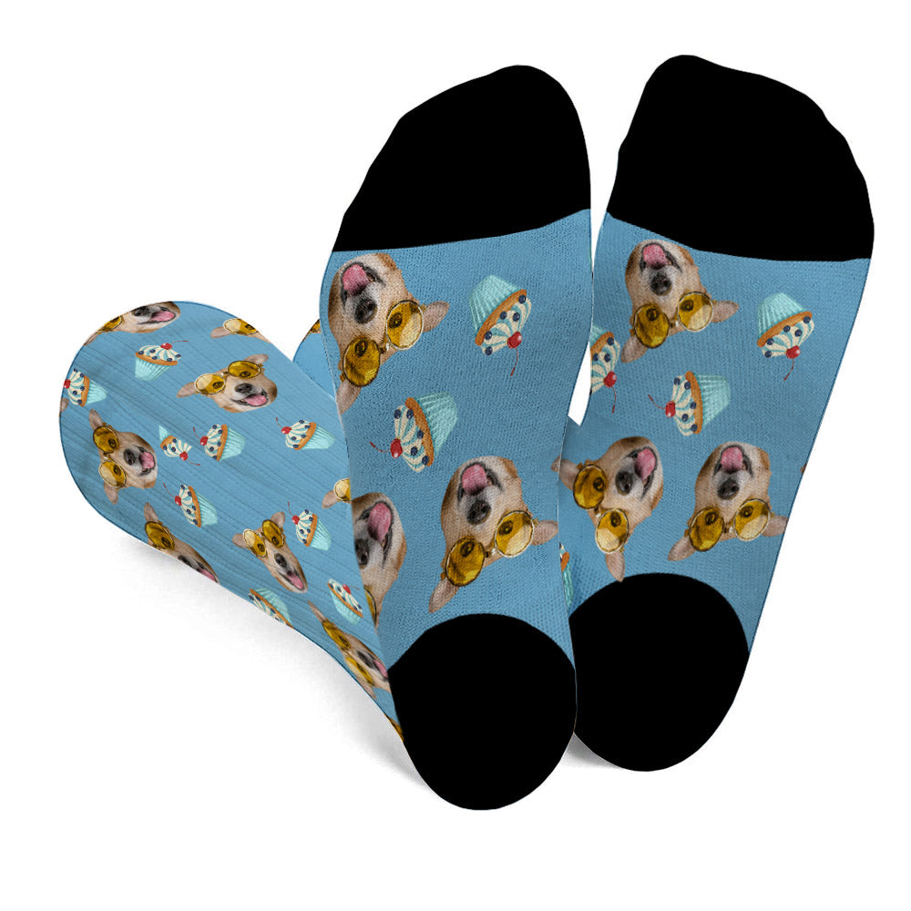 Funny Icon Pattern - Personalized Dog Socks