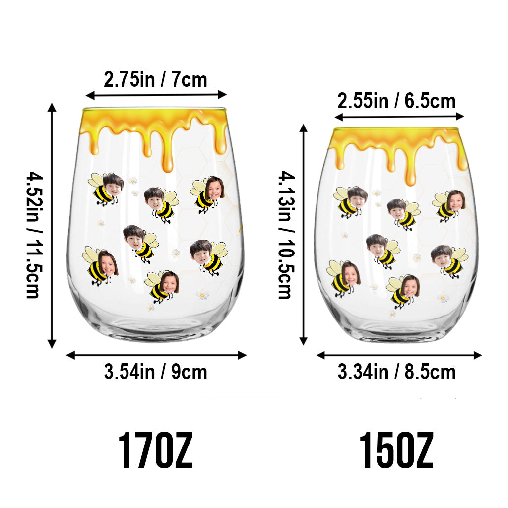 Soyez heureux - Cadeau pour grand-mère, maman - Verre à vin entièrement personnalisé