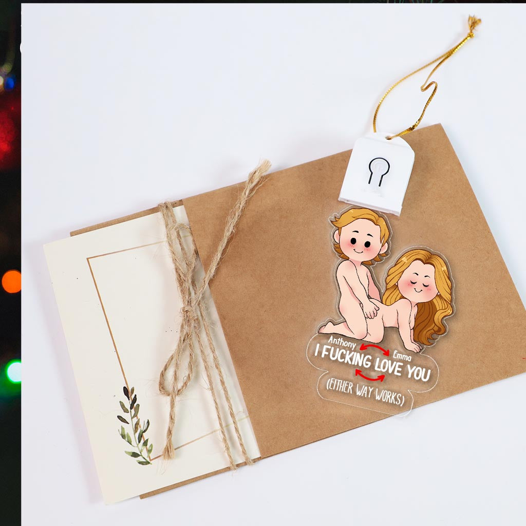 Je t'aime - Ornement LED personnalisé en acrylique en forme de couple - Je t'aime