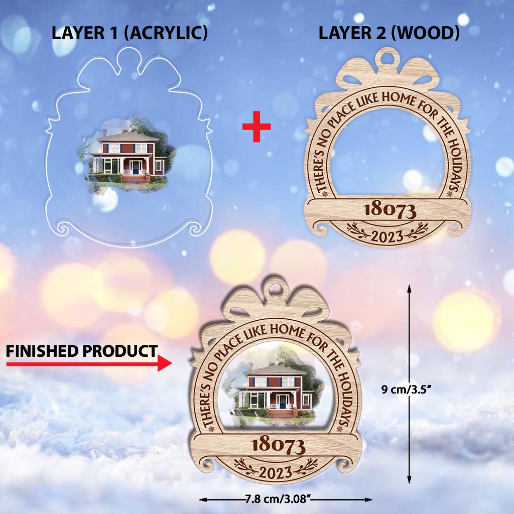 Rien ne vaut son chez-soi pour les fêtes - Ornement familial personnalisé à plusieurs niveaux