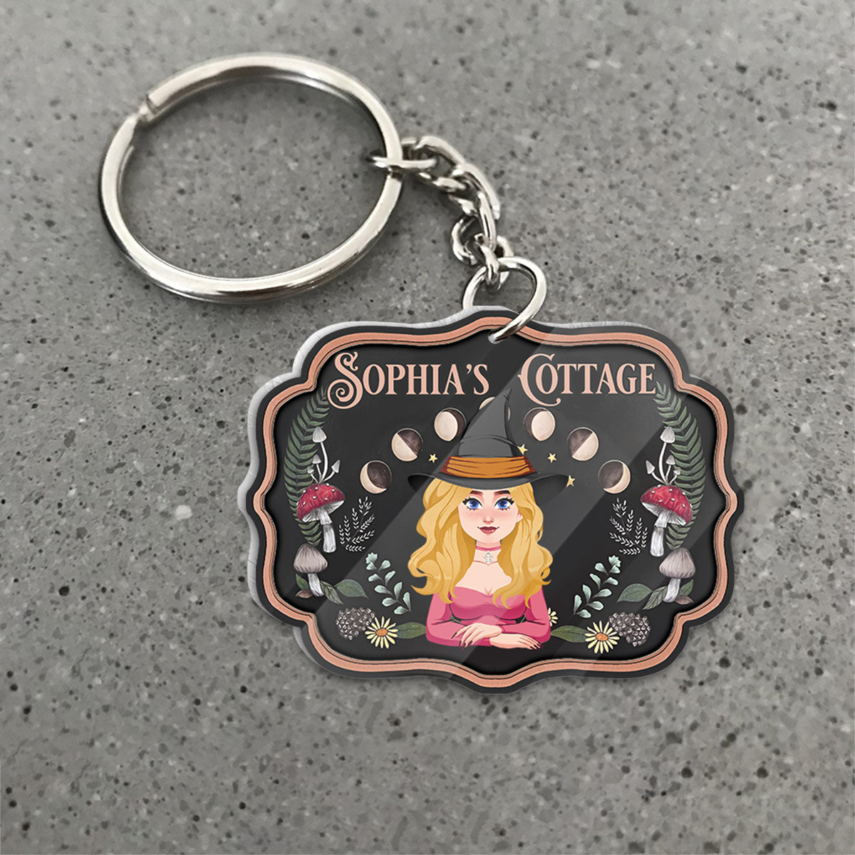 Porte-clés sorcière personnalisé