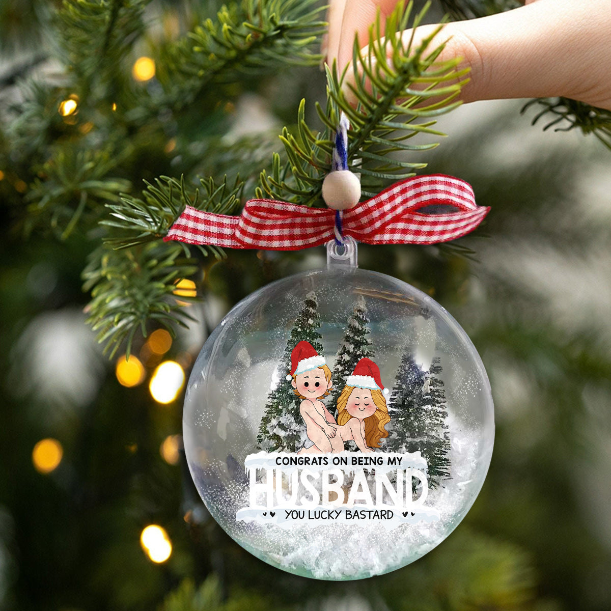 Quel veinard ! - Cadeau pour petit ami, petite amie - Boule à neige personnalisée