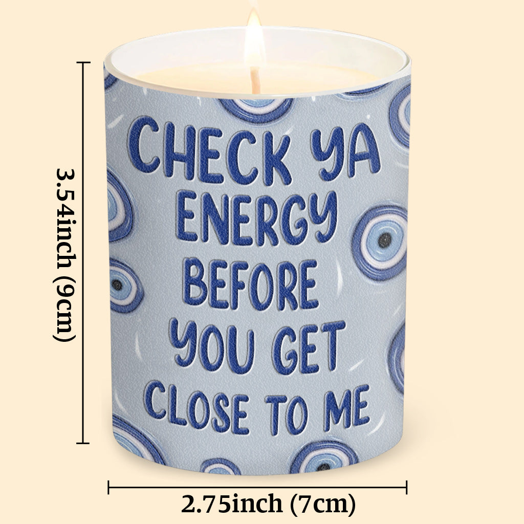 Check Ya Energy - Bougie de sorcière personnalisée avec couvercle en bois