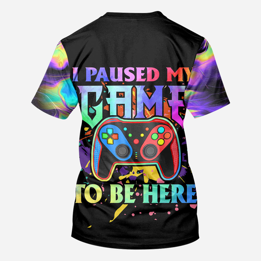 J'ai mis mon jeu en pause pour être ici - T-shirt personnalisé inspiré des jeux vidéo