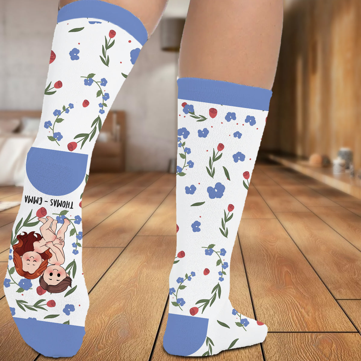 Les roses sont rouges - Chaussettes personnalisées pour couples