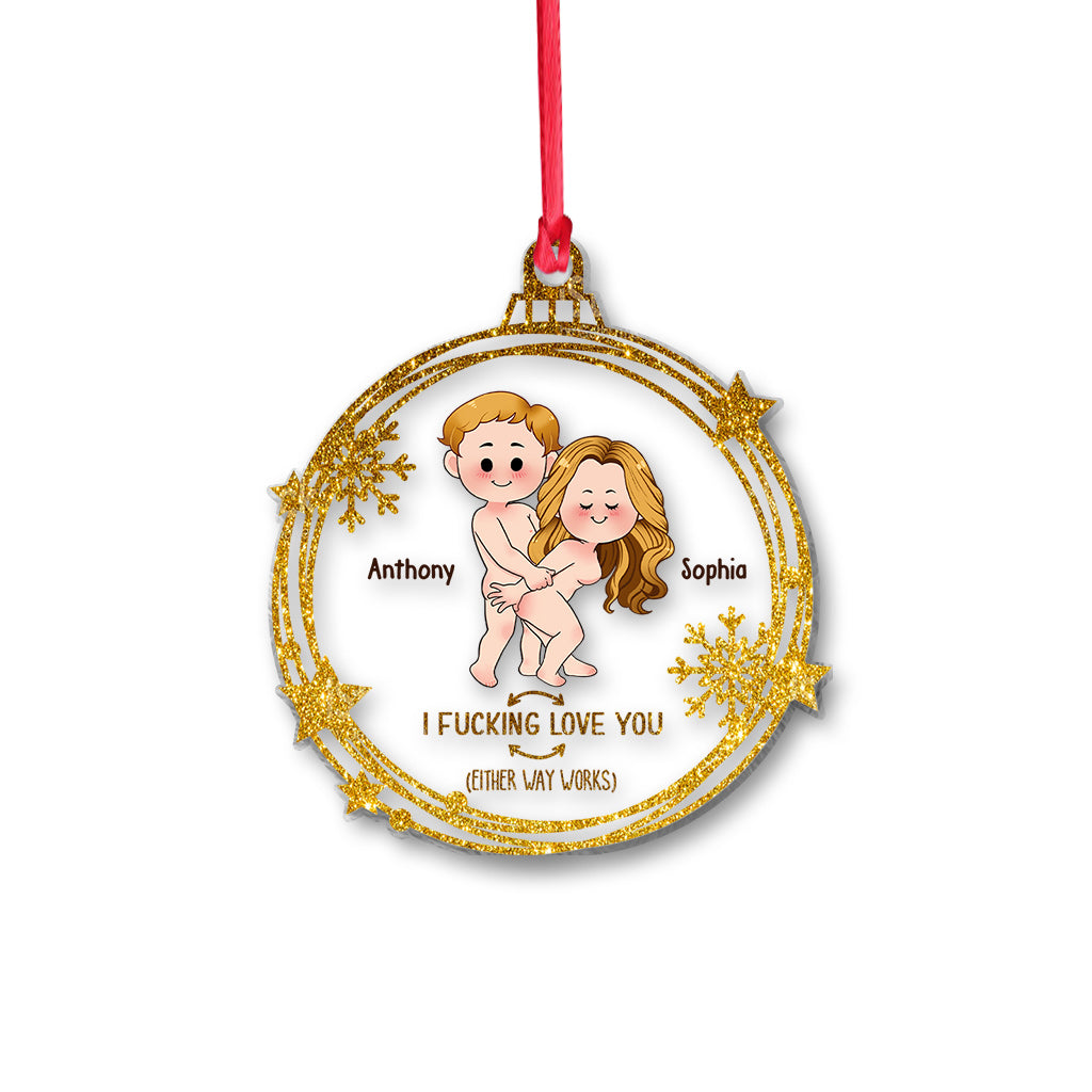 Je t'aime - Ornement transparent personnalisé pour couple