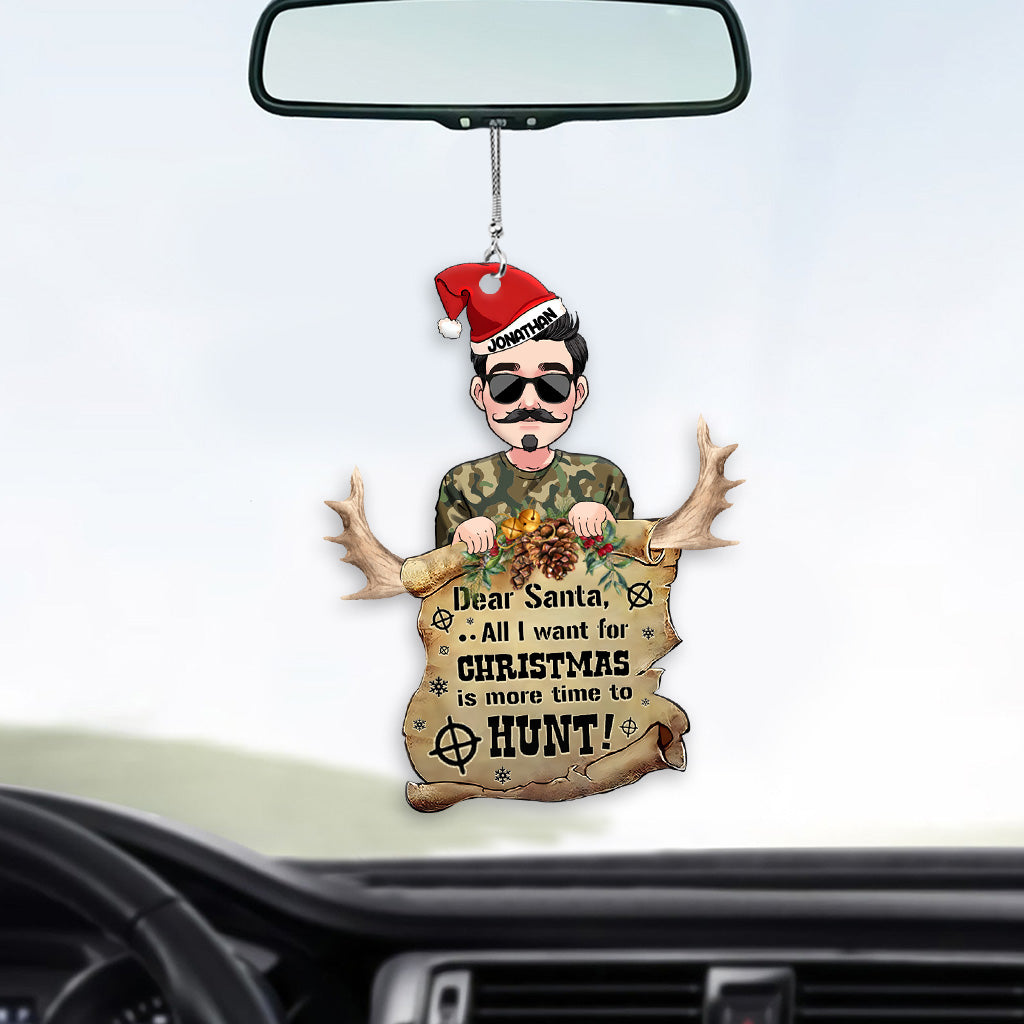 Cher Père Noël - Ornement de voiture de chasse personnalisé