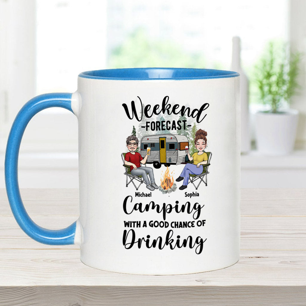 Prévisions du week-end - Mug personnalisé pour le camping