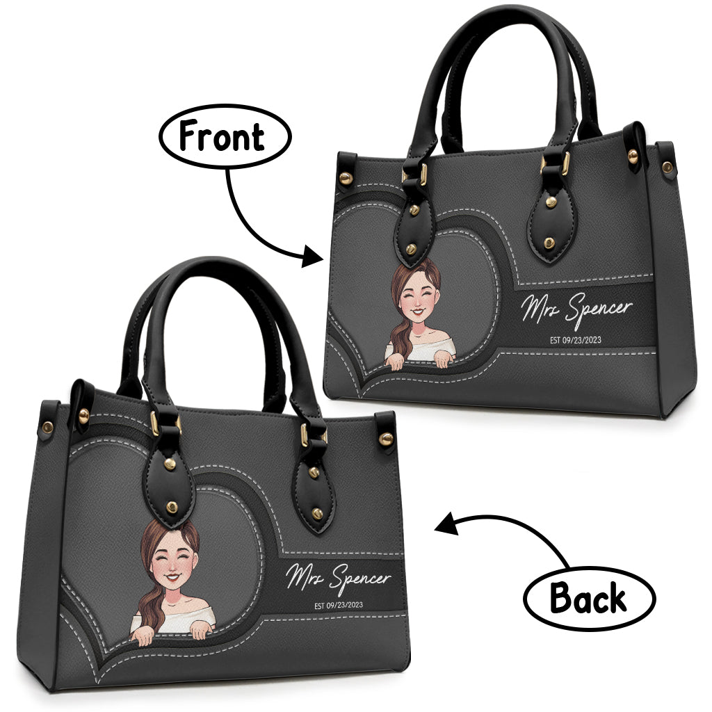 Cadeau de mariage pour la mariée - cadeau de mariage pour la mariée et les demoiselles d'honneur - Sac à main en cuir personnalisé