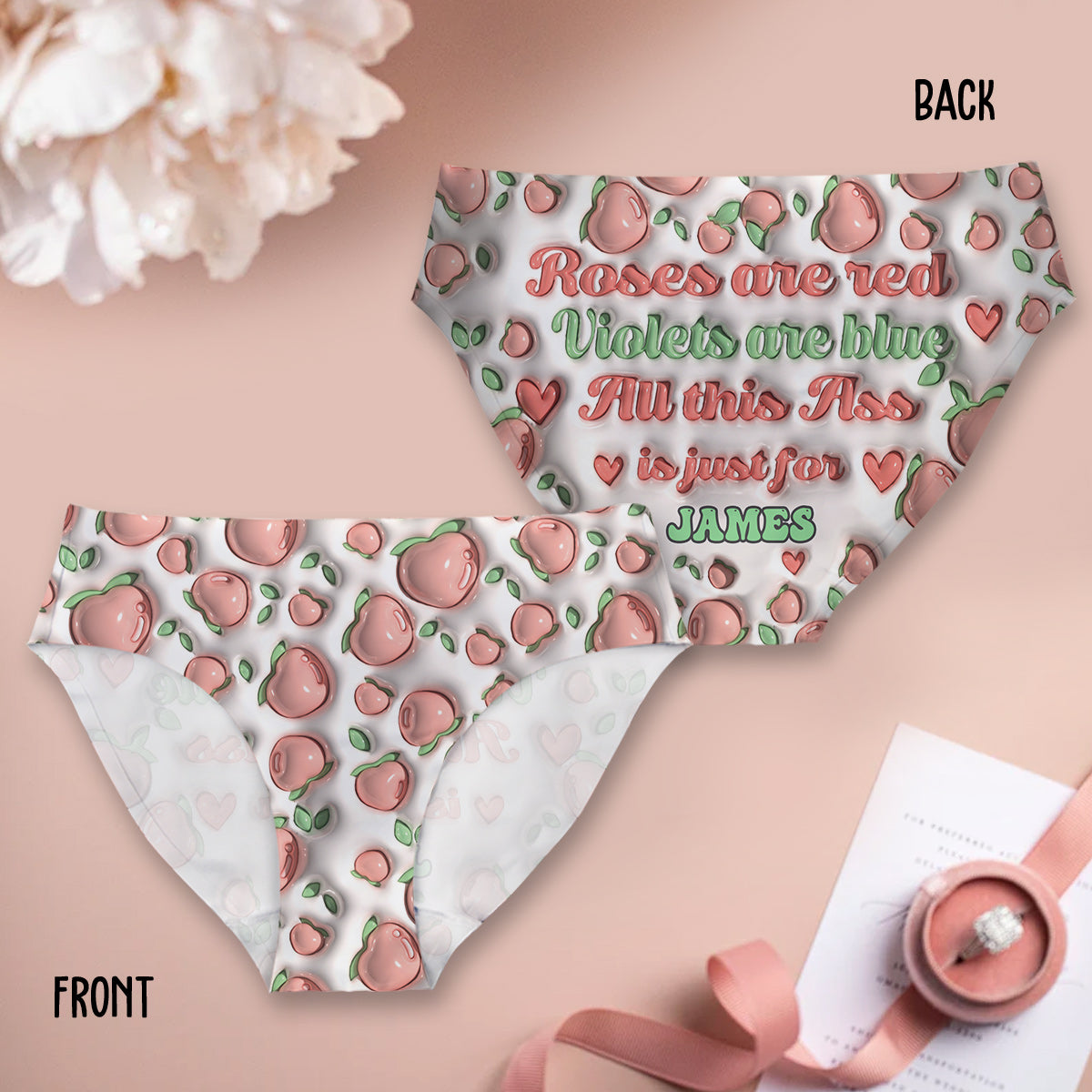 Les roses sont rouges, les violettes sont bleues - cadeau pour femme, petite amie - Culottes personnalisées pour femmes