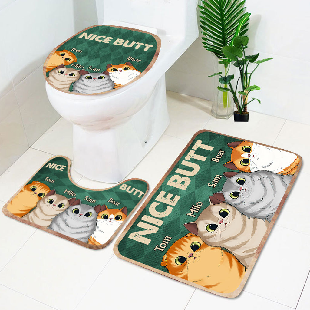 Tapis de bain personnalisé « Nice butt Shower » - Cadeau idéal pour les amoureux des chiens et des chats