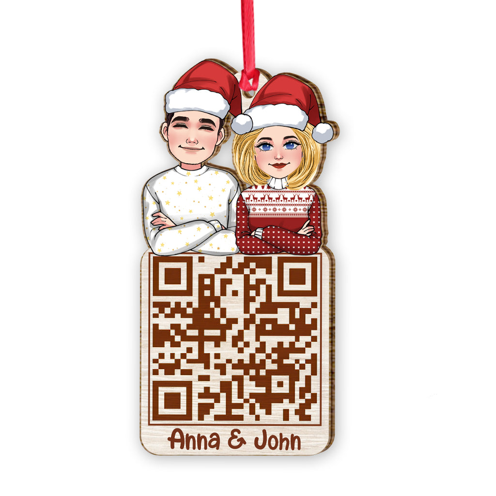 Code QR pour couple de Noël - Ornement personnalisé pour couple