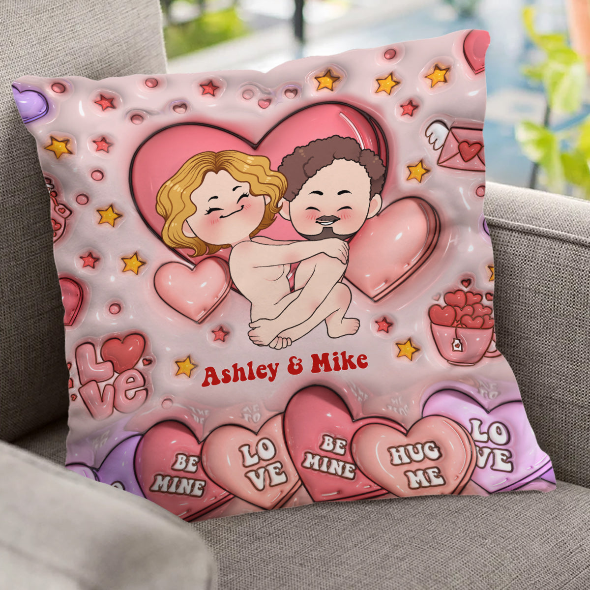Préparez-vous à Willy - Coussin décoratif personnalisé pour couple