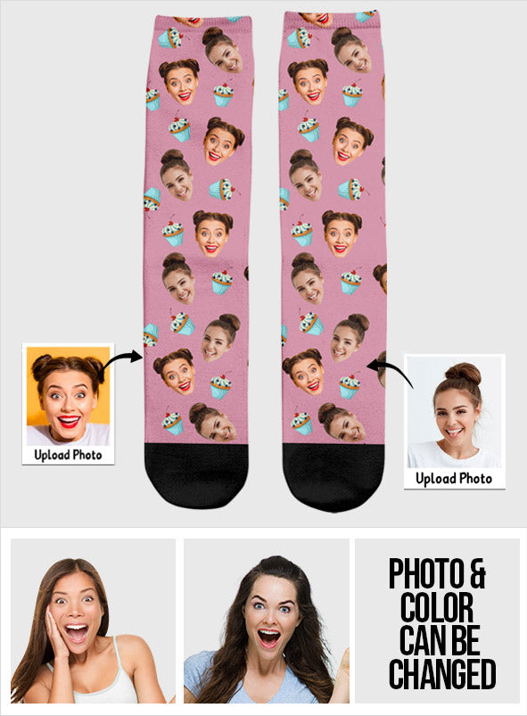 Funny Icon Pattern - Personalized Bestie Socks