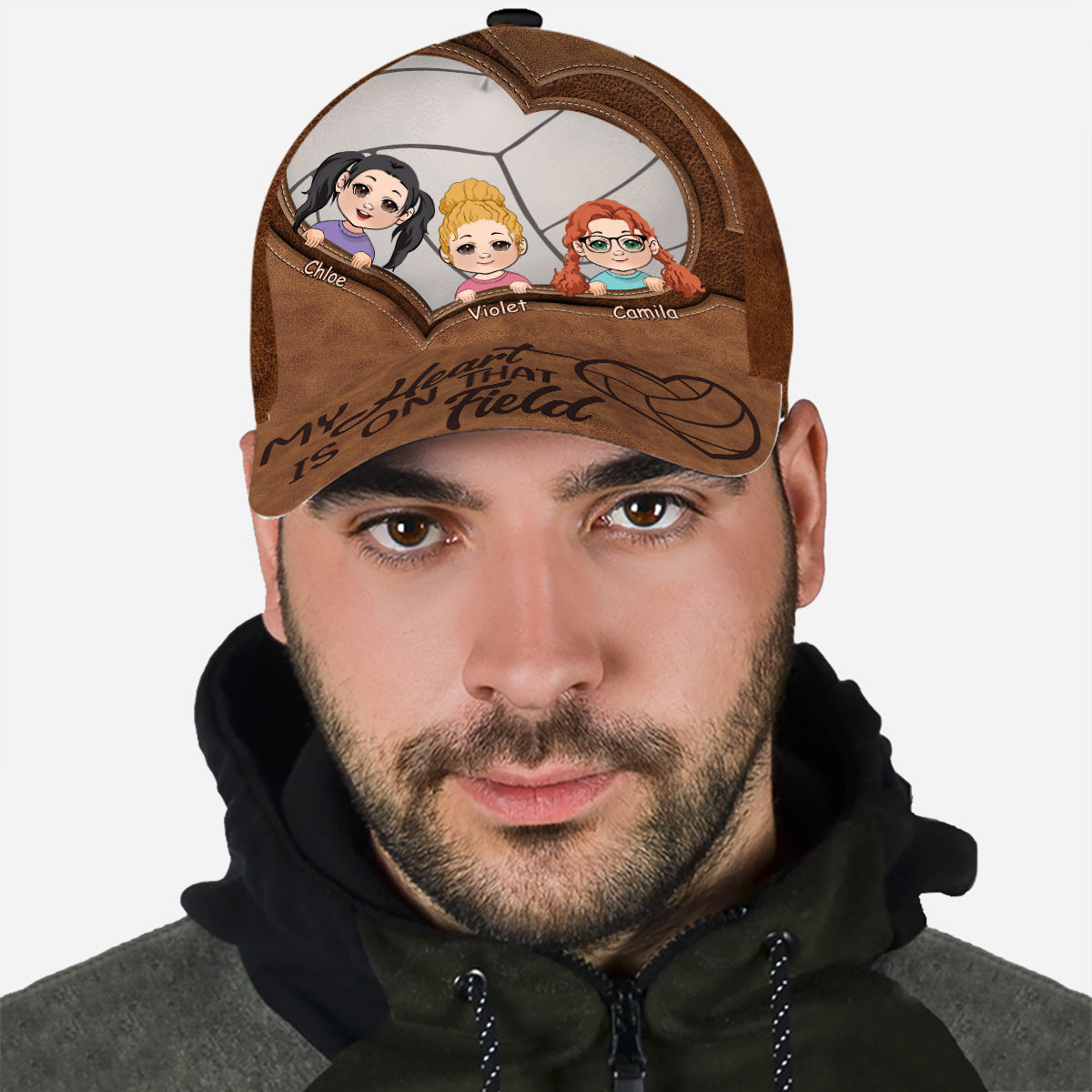 Mon cœur est sur ce terrain - Casquette de volleyball classique personnalisée