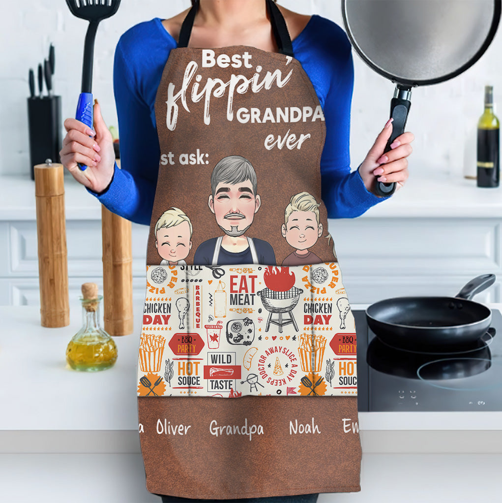 Best Flippin' Dad - Gift for dad, grandma, grandpa, mom, uncle, aunt - Personalized Apron