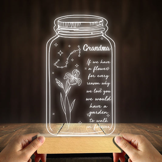 Si j'avais une étoile : Fleur de naissance et signe du zodiaque - Cadeau pour maman, grand-mère, fille, épouse, petite amie, papa, grand-père, petit ami, mari - Plaque lumineuse personnalisée