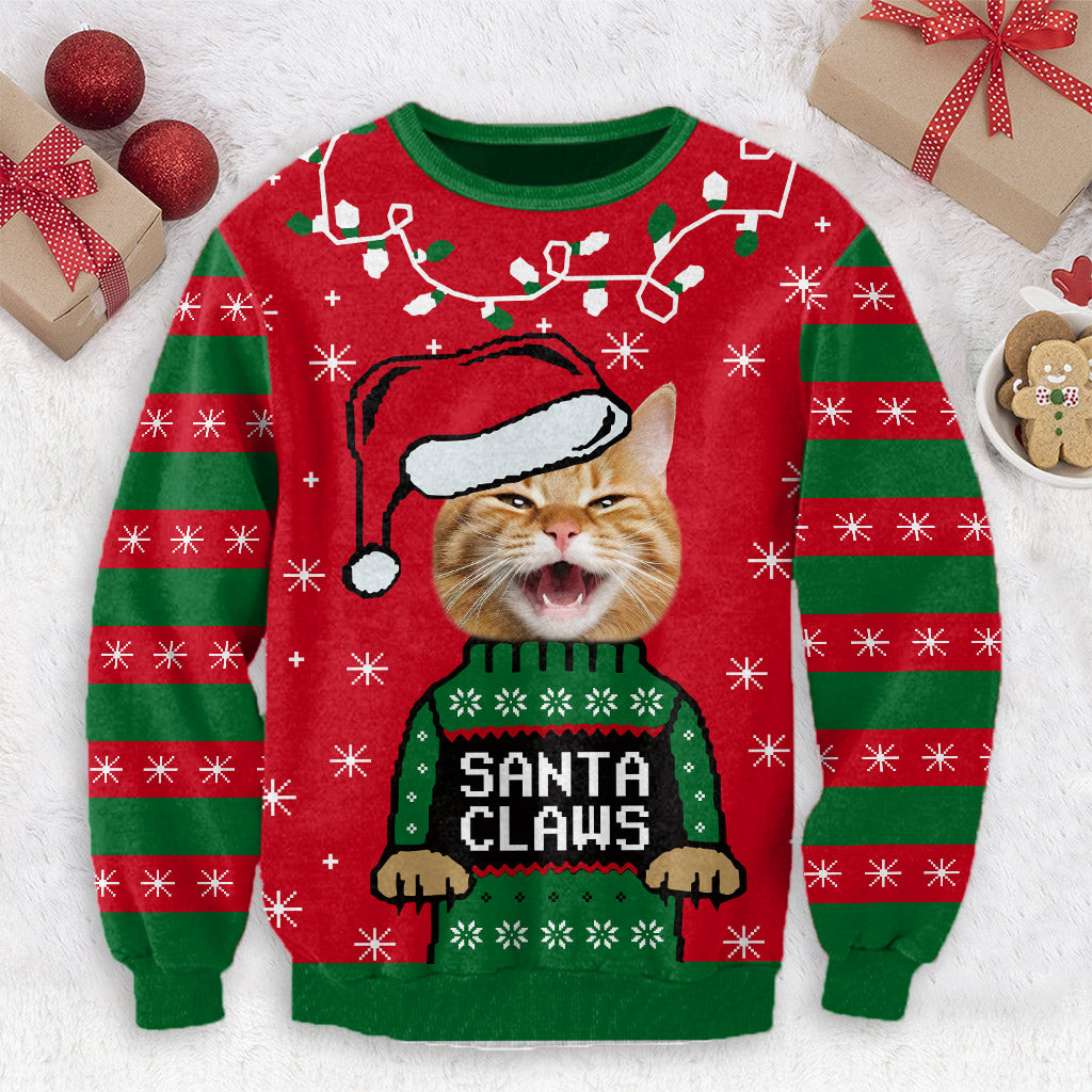 Pull de Noël Santa Claws - Chat personnalisé