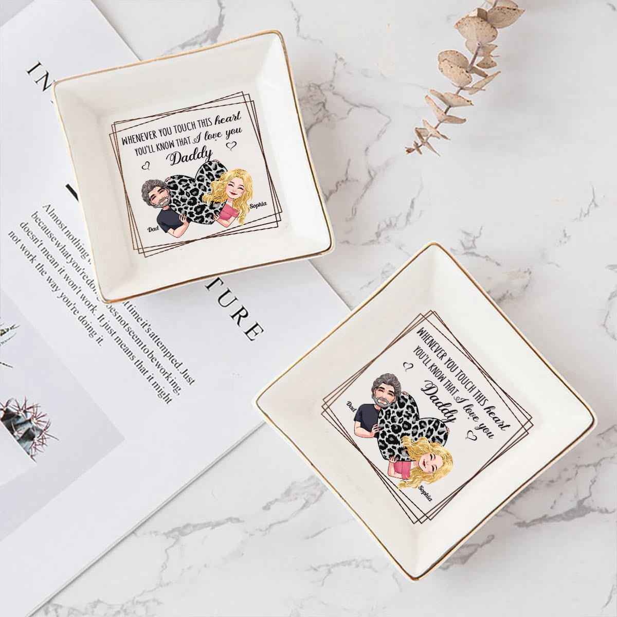 Whenever You Touch This Heart - Gift for mom, grandma, grandpa, daughter, son, granddaughter, grandson, wife, husband, dad, aunt, uncle, sister, brother - Personalized Jewelry Dish