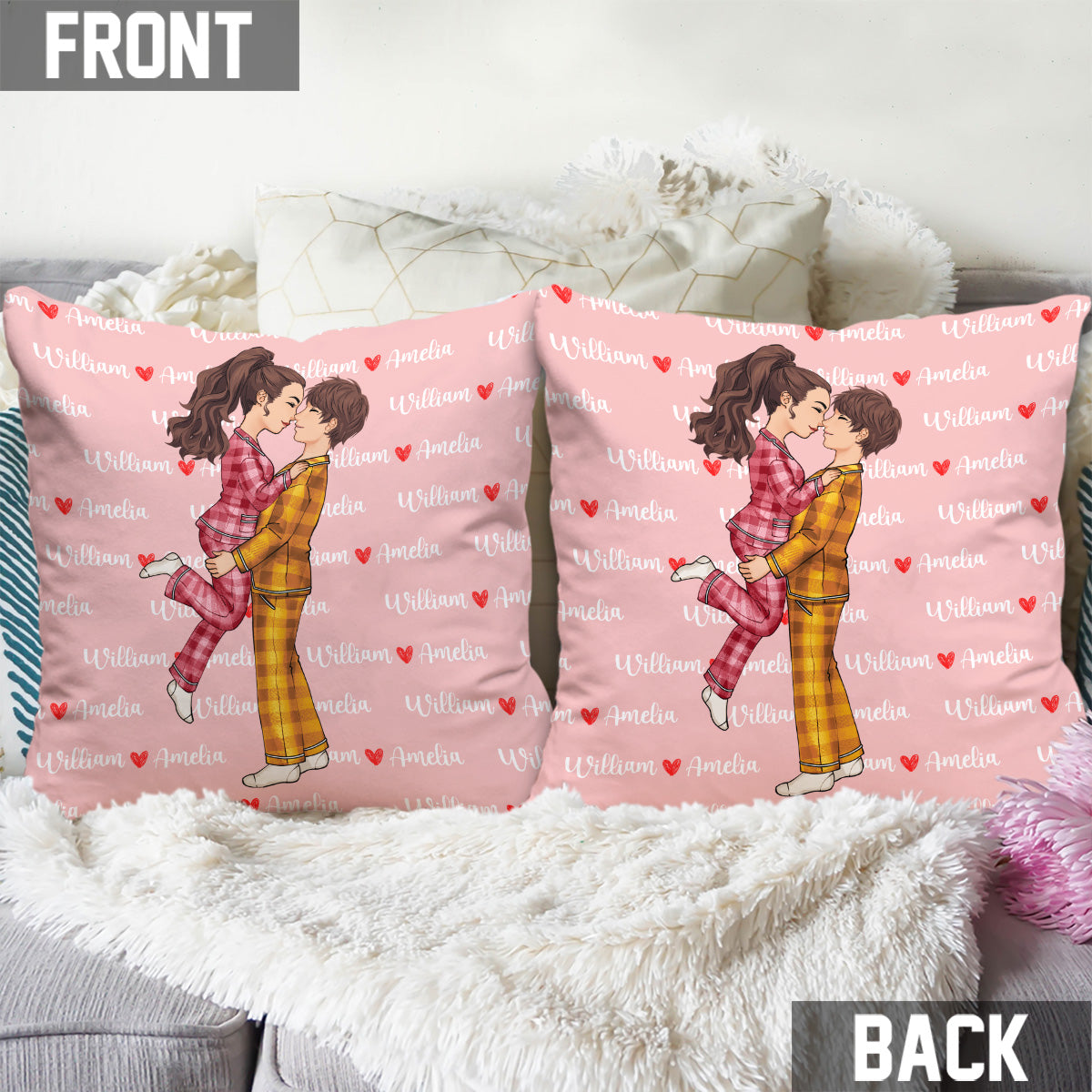 Je t'aimerai toujours - cadeau pour mari, femme, petite amie, petit ami - Coussin décoratif personnalisé