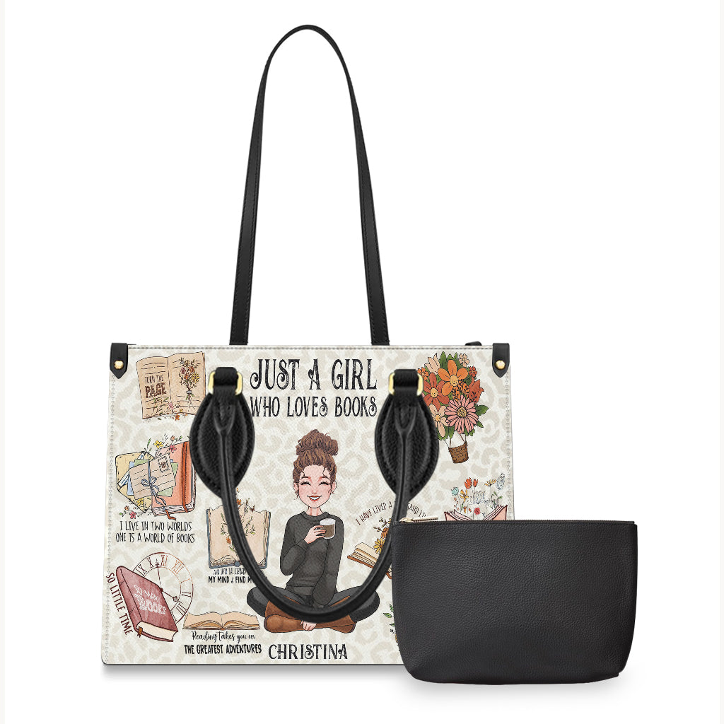 Just A Girl Who Loves Books - Personalized Book Leather Handbag